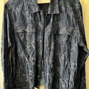 Robert Graham Dark Gray Camouflage Shirt Jacket
